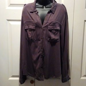 Mossimo Supply Co. Purple Button Down Shirt